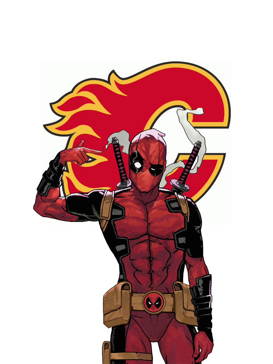 Calgary Flames Deadpool Logo vinyl decal